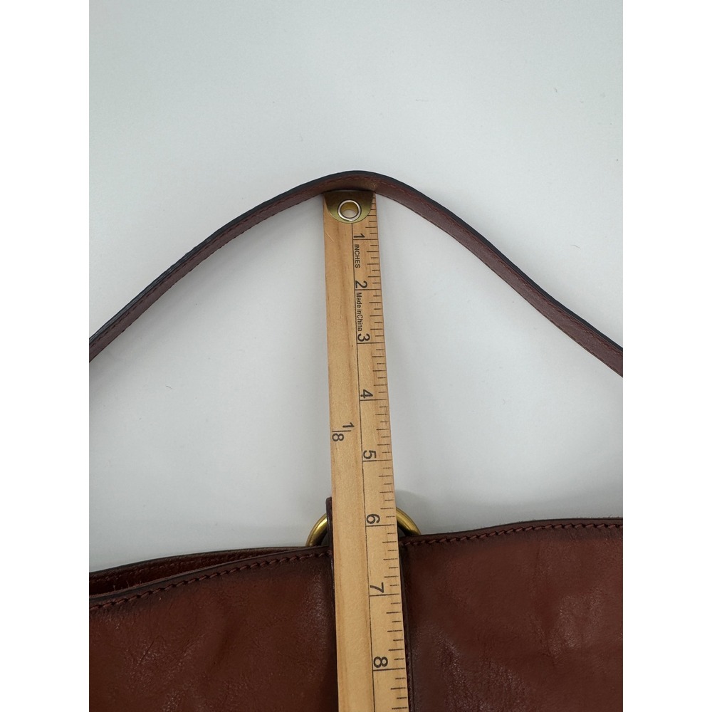Frye Leather Hobo Bag Womens Large Cognac Brown Boho Classic Everyday Bag - Picture 8 of 10